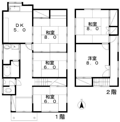 Floor plan. 11 million yen, 5DK, Land area 350.45 sq m , Building area 110.33 sq m