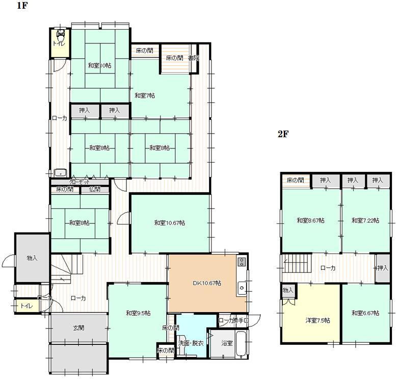 Floor plan. 9.8 million yen, 11DK, Land area 723.52 sq m , Building area 257.81 sq m