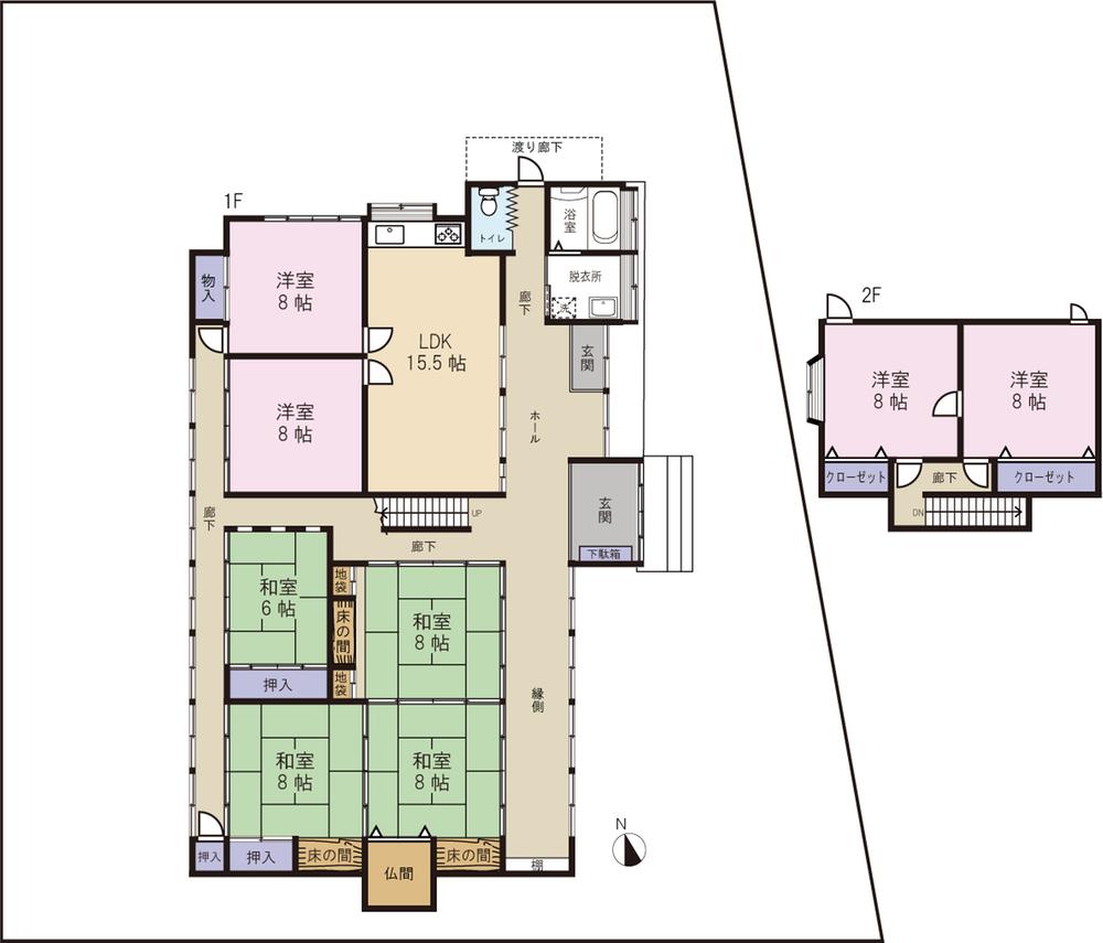 Floor plan. 15 million yen, 8LDK, Land area 736.88 sq m , Building area 225.82 sq m