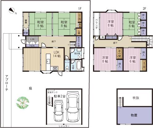 Floor plan. 16.6 million yen, 6LDK, Land area 254.89 sq m , Building area 156.24 sq m