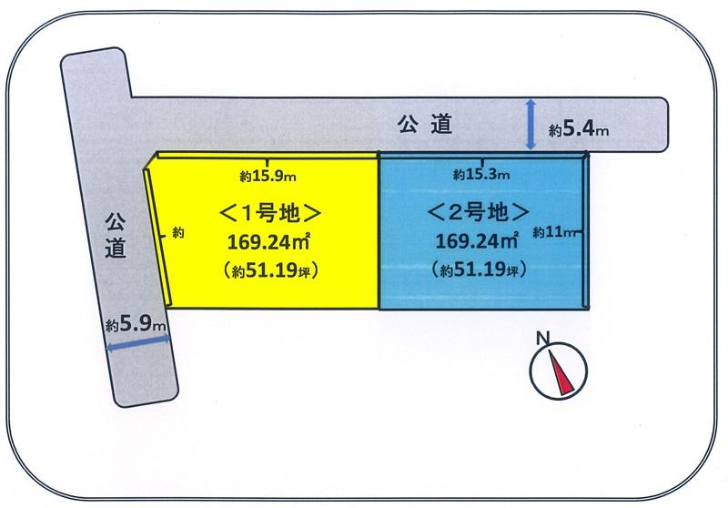 Compartment figure. Land price 9.6 million yen, Land area 169.24 sq m