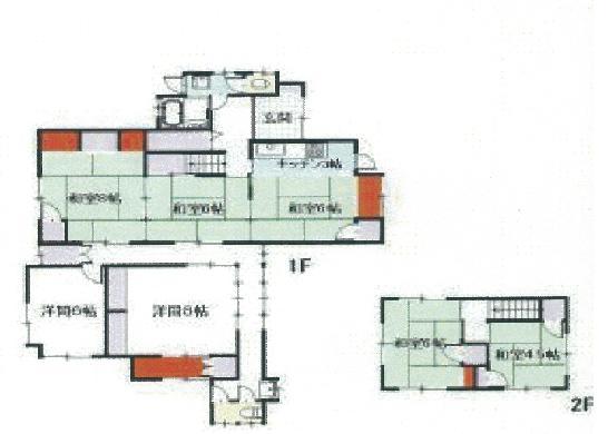 Floor plan. 6.5 million yen, 6DK, Land area 1,012.41 sq m , Centered on the building area 121.26 sq m first floor, Spacious floor plan.