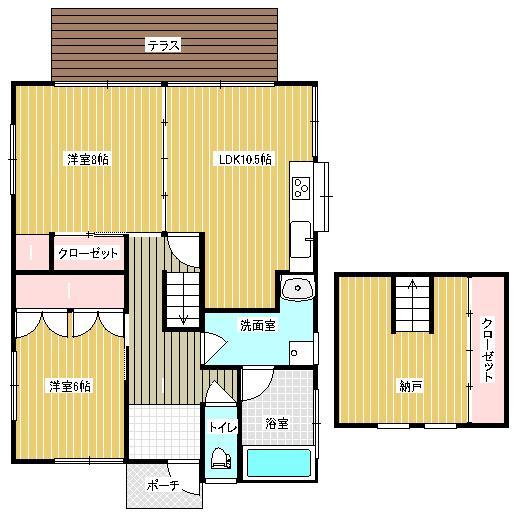 Floor plan. 11 million yen, 2LDK, Land area 232.41 sq m , Building area 91.61 sq m