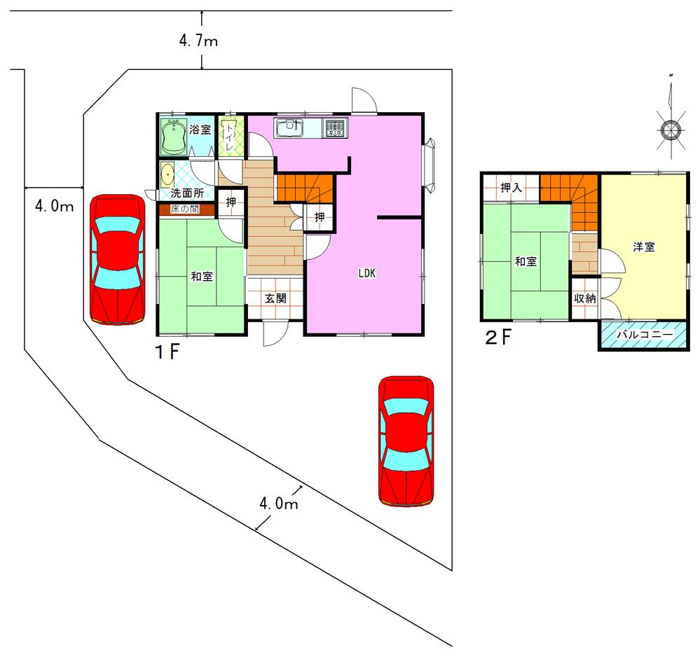 Floor plan. 7,980,000 yen, 3LDK, Land area 180.78 sq m , Building area 98.68 sq m