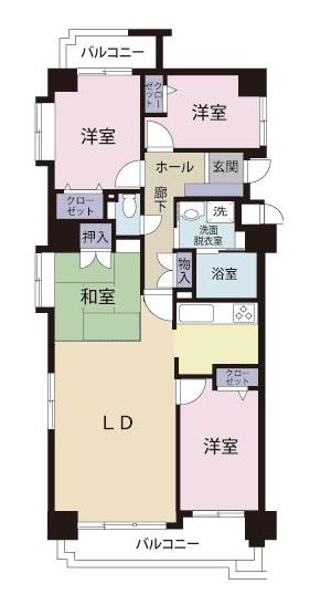 Floor plan. 4LDK, Price 17.8 million yen, Occupied area 81.79 sq m , Balcony area 11.78 sq m