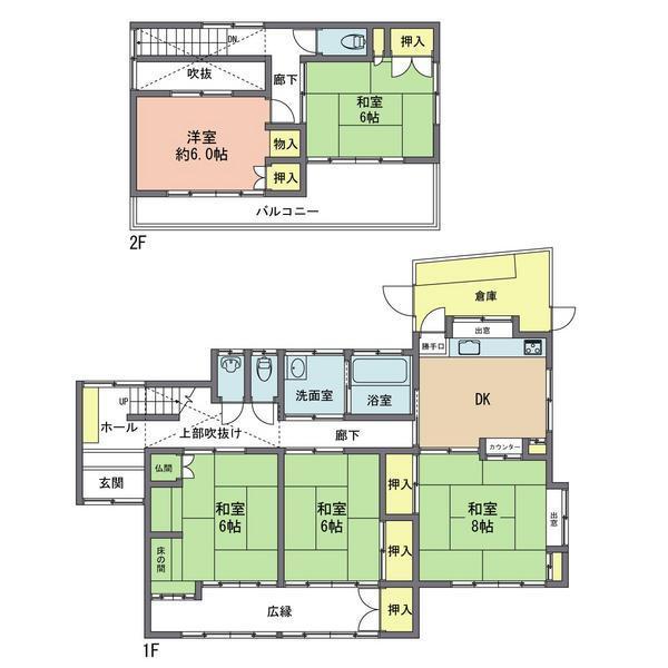 Floor plan. 16.8 million yen, 5DK, Land area 335.37 sq m , Building area 126.34 sq m