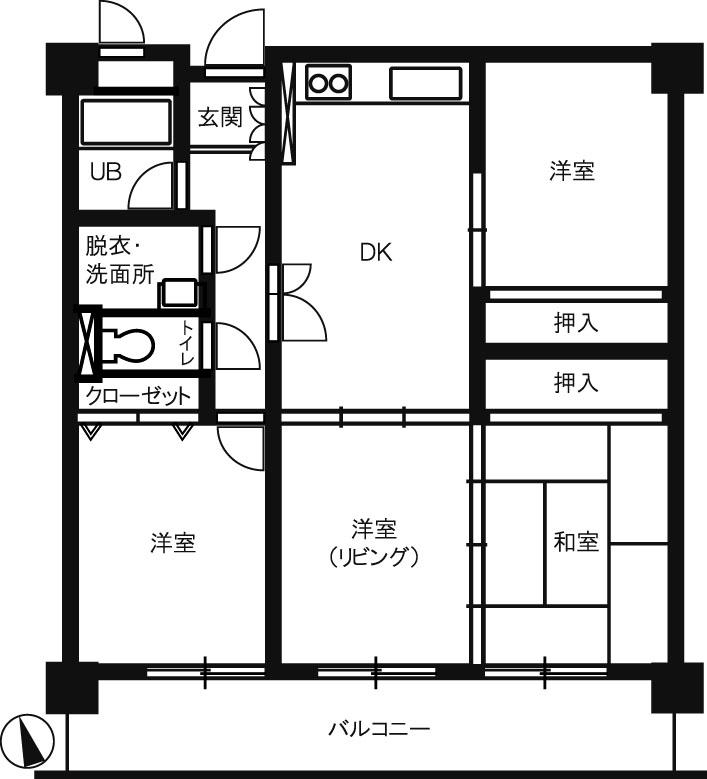 Floor plan. 4DK, Price 9.8 million yen, Occupied area 75.24 sq m , Balcony area 12.5 sq m