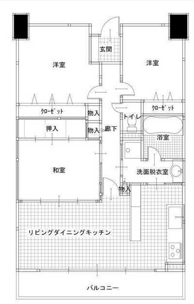 Floor plan. 3LDK, Price 24 million yen, Occupied area 77.42 sq m , Balcony area 14.6 sq m