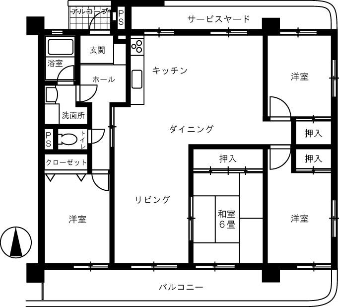 Floor plan. 4LDK, Price 13.8 million yen, Occupied area 99.13 sq m , Balcony area 25.88 sq m