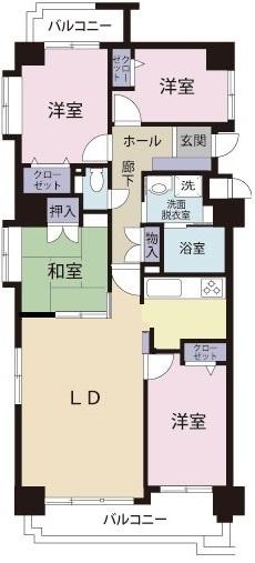 Floor plan. 4LDK, Price 16.8 million yen, Occupied area 81.79 sq m , Balcony area 11.78 sq m
