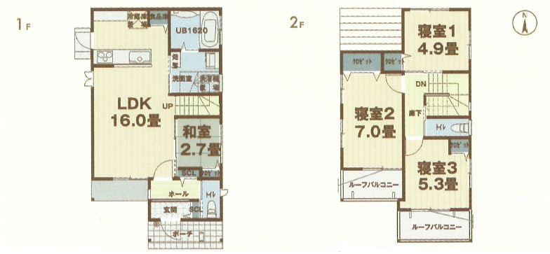 Floor plan. 21,820,000 yen, 4LDK, Land area 126.43 sq m , Building area 92.73 sq m