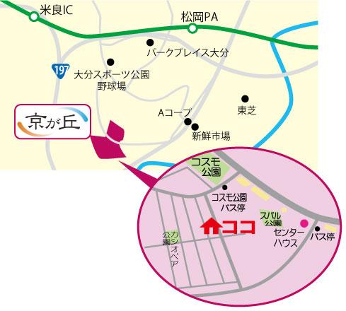 Local guide map. Masakazu Research Institute of the flag is a mark!