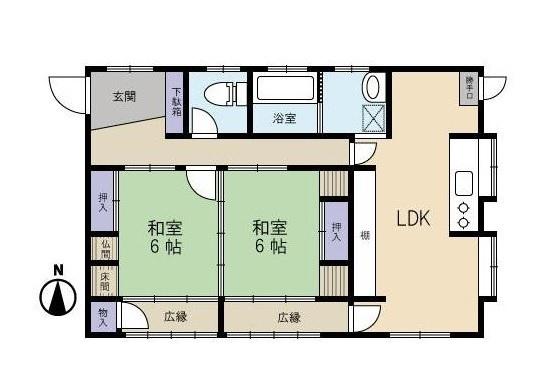 Floor plan. 16.5 million yen, 2LDK, Land area 349.67 sq m , Building area 72.27 sq m
