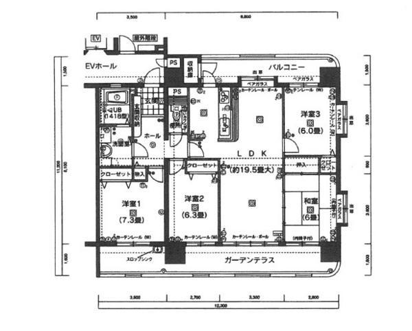 Floor plan. 4LDK, Price 18 million yen, Footprint 100.96 sq m , Balcony area 30.13 sq m