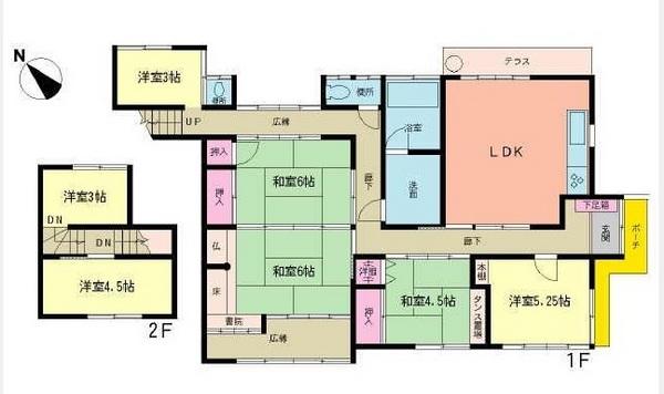 Floor plan. 25 million yen, 7LDK, Land area 869.97 sq m , Building area 124.65 sq m