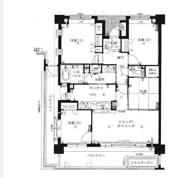 Floor plan. 4LDK, Price 21.3 million yen, Occupied area 83.77 sq m , Balcony area 27.43 sq m