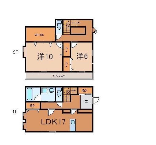 Floor plan. 19 million yen, 2LDK, Land area 142.9 sq m , Building area 106.82 sq m