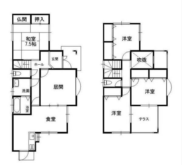 Floor plan. 19,800,000 yen, 4LDK, Land area 215.31 sq m , Building area 110.13 sq m