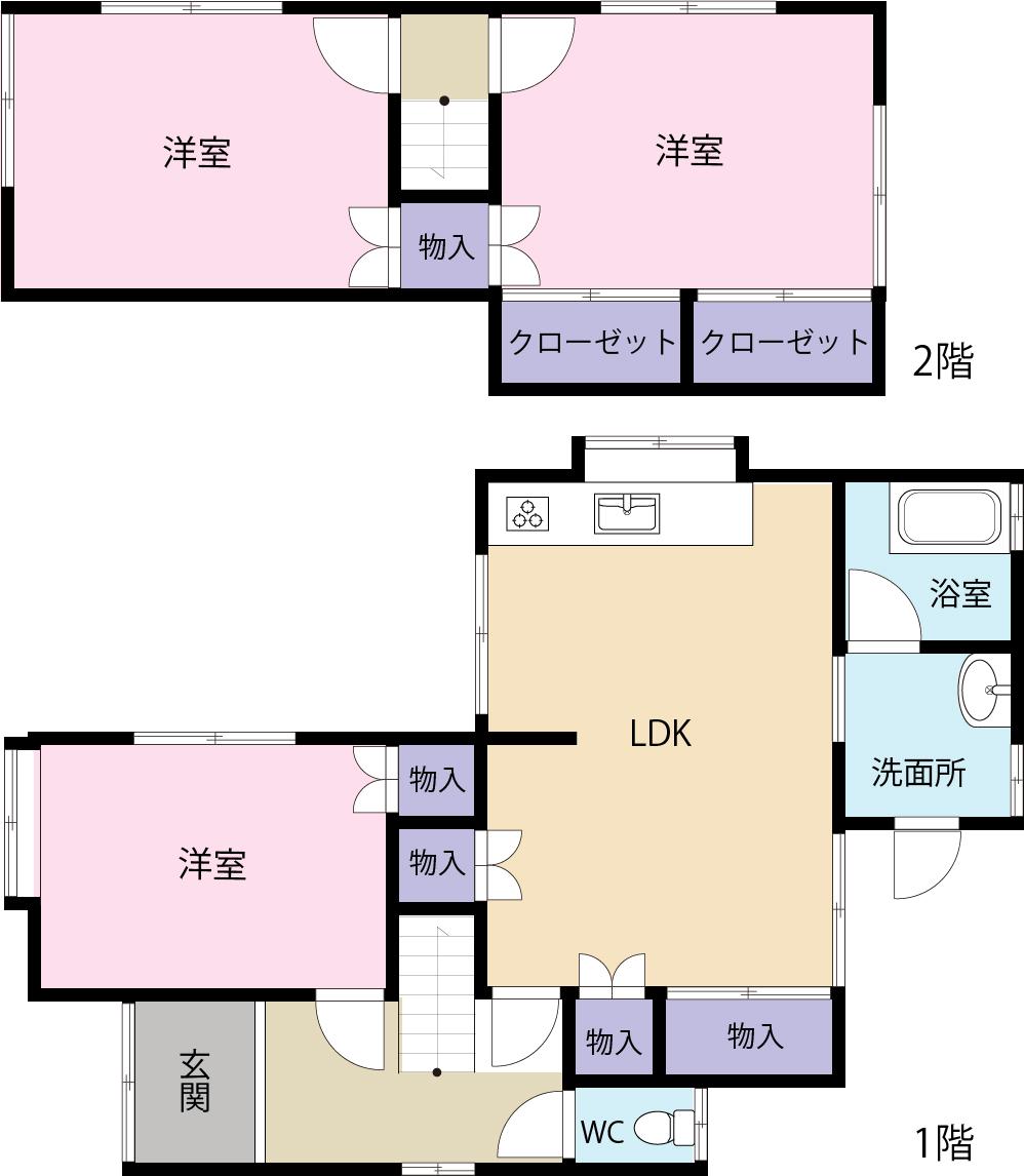 Floor plan. 18,800,000 yen, 3LDK, Land area 134.96 sq m , Building area 75.87 sq m