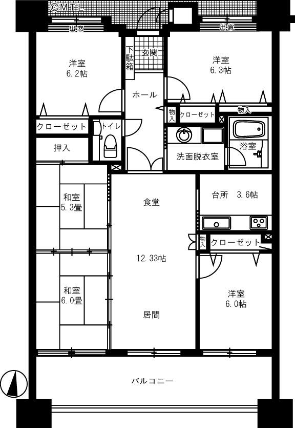 Floor plan. 5LDK, Price 19,400,000 yen, Occupied area 97.45 sq m , Balcony area 17 sq m