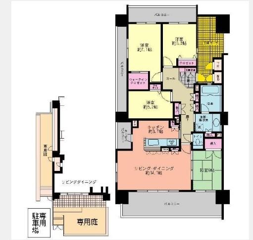 Floor plan. 4LDK, Price 21 million yen, Occupied area 96.77 sq m , Balcony area 29.05 sq m
