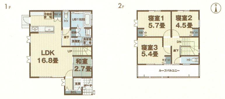 Floor plan. 21,470,000 yen, 4LDK, Land area 131.85 sq m , Building area 87.42 sq m