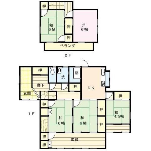 Floor plan. 10.9 million yen, 5DK, Land area 254.81 sq m , Building area 119.33 sq m