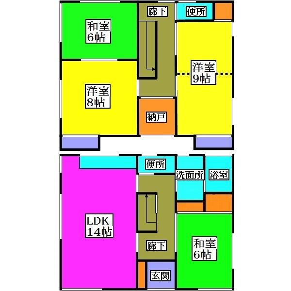 Floor plan. 8.8 million yen, 4LDK + S (storeroom), Land area 127.02 sq m , Building area 101.02 sq m