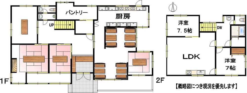 Floor plan. 65 million yen, 7LDK, Land area 541.05 sq m , Building area 230.12 sq m