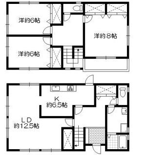 Floor plan. 10.5 million yen, 3LDK, Land area 350.23 sq m , Building area 127 sq m