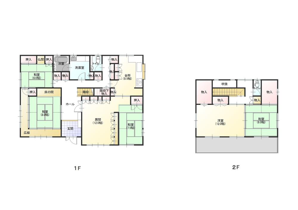 Floor plan. 18.5 million yen, 5LDK, Land area 514.84 sq m , Building area 155.73 sq m