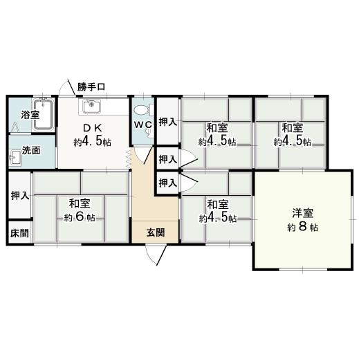 Floor plan. 6.8 million yen, 5DK, Land area 202.63 sq m , Building area 75.35 sq m