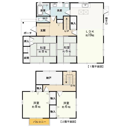 Floor plan. 21 million yen, 4LDK + S (storeroom), Land area 254.72 sq m , Building area 124.52 sq m