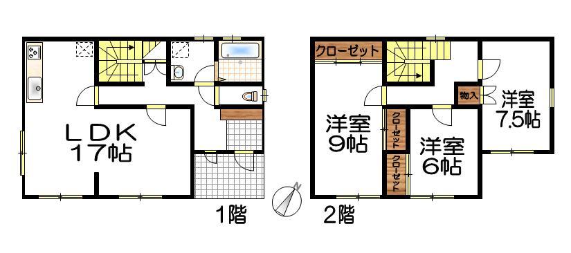 Floor plan. 14.6 million yen, 3LDK, Land area 225.83 sq m , Building area 105.98 sq m