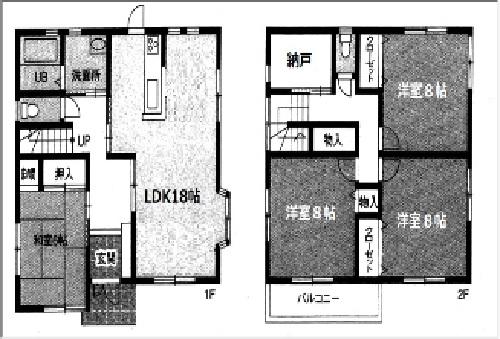 Floor plan. 19,800,000 yen, 4LDK, Land area 324.75 sq m , Building area 121.72 sq m
