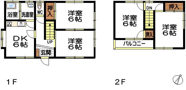 Floor plan. 12.5 million yen, 4DK, Land area 117.68 sq m , Building area 70.38 sq m