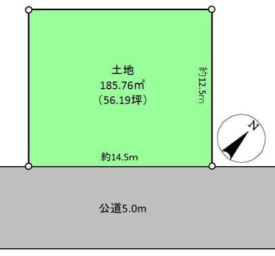 Compartment figure. Land price 7 million yen, Land area 185.76 sq m