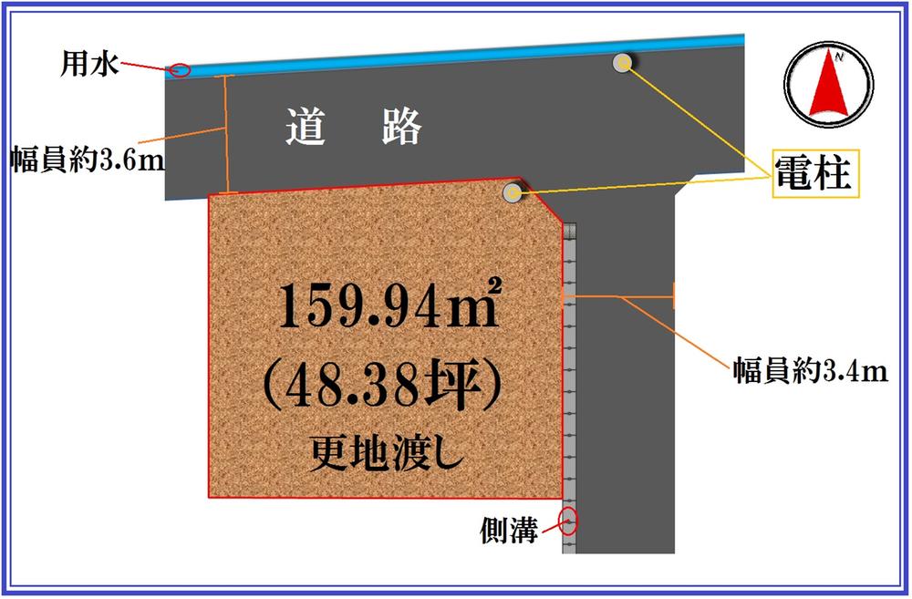 Compartment figure. Land price 9,193,000 yen, Land area 159.94 sq m compartment view ※ Telephone pole move planned