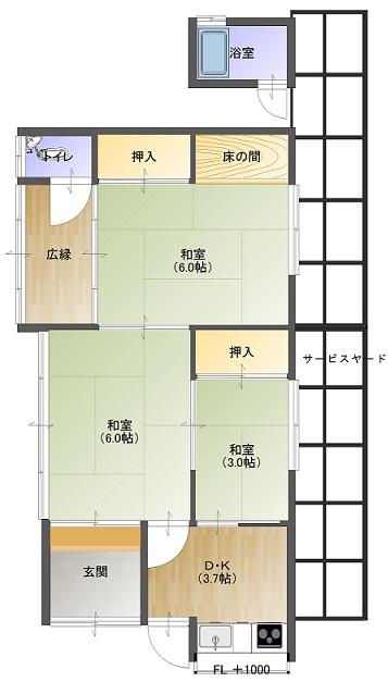 Floor plan. 3 million yen, 4DK, Land area 125.61 sq m , Building area 51.76 sq m