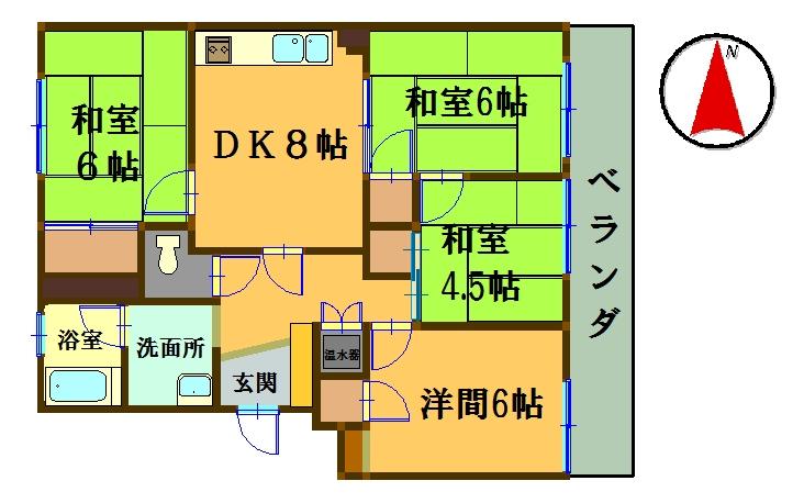 Floor plan. 4DK, Price 4.2 million yen, Occupied area 62.34 sq m
