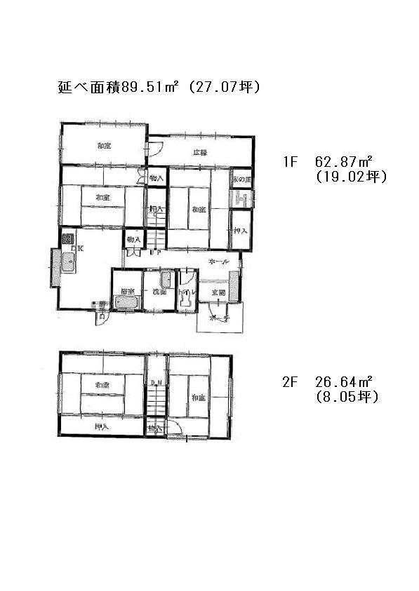 Floor plan. 7.8 million yen, 5DK, Land area 159.46 sq m , Building area 89.51 sq m