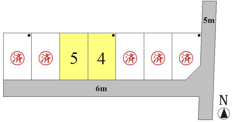 Compartment figure. Land price 7,914,000 yen, Land area 168.8 sq m 4, No. 5 areas