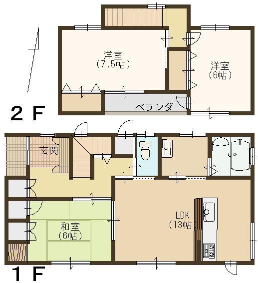 Floor plan. 18.5 million yen, 3LDK, Land area 166.78 sq m , Building area 92.23 sq m