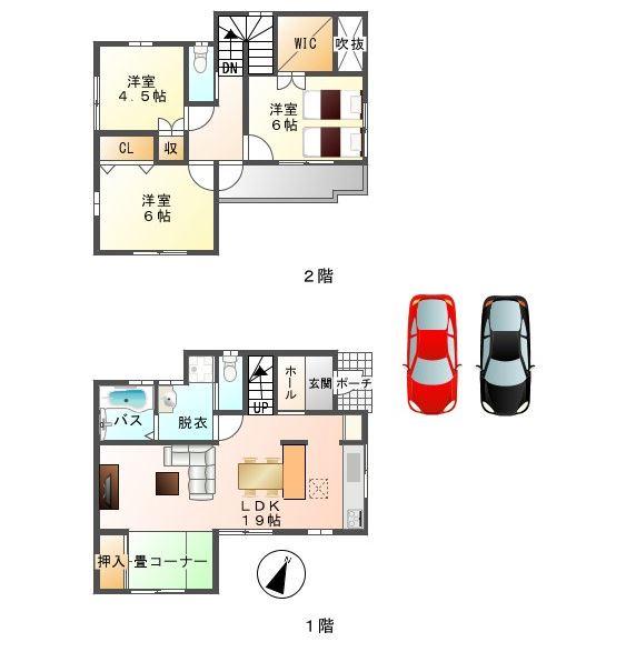 Floor plan. 25,300,000 yen, 3LDK, Land area 152.22 sq m , Building area 96.28 sq m