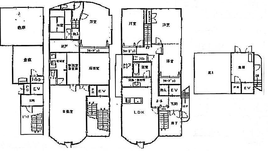 Floor plan. 29,800,000 yen, 5LDK + S (storeroom), Land area 243 sq m , Building area 358.19 sq m