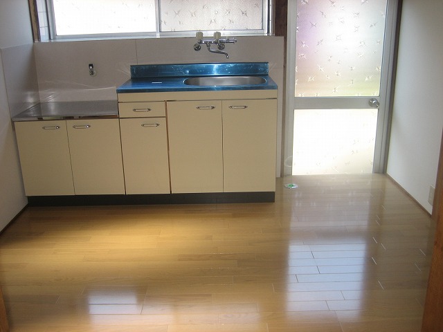 Kitchen. A washing machine storage next to the kitchen