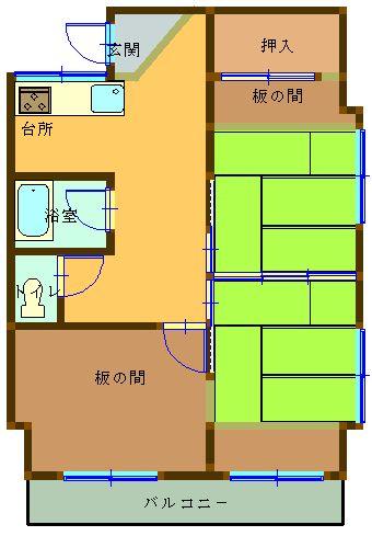 Floor plan. 3DK, Price 4.2 million yen, Occupied area 50.52 sq m , Balcony area 5 sq m 3DK
