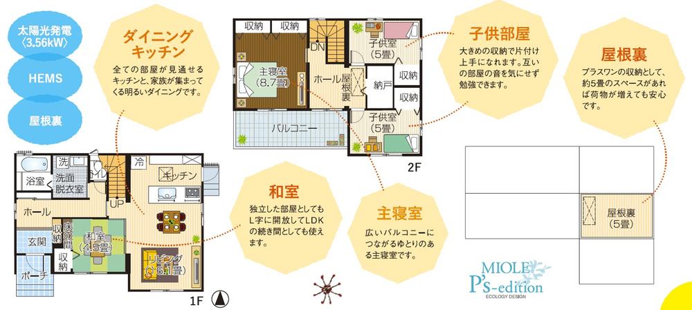 Floor plan. Price 36,530,000 yen, 4LDK+2S, Land area 199.48 sq m , Building area 107.05 sq m