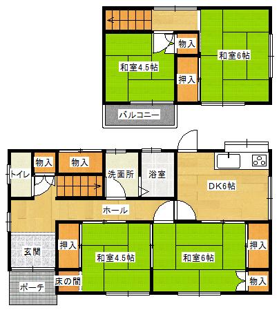 Floor plan. 9.8 million yen, 4DK, Land area 141.93 sq m , Building area 74.52 sq m