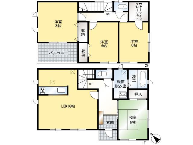 Floor plan. 23.8 million yen, 4LDK, Land area 172.35 sq m , Building area 105.15 sq m